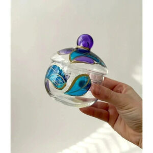 Italian Hand Painted Delicate Oggetti Dell'Artigianato Artistico Candy Jar